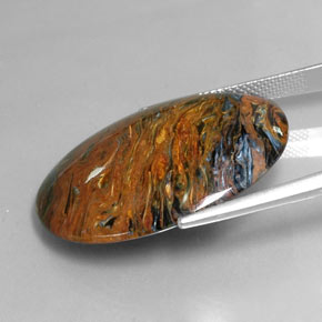 Pietersite naturale multicolore da 25,47 ct, taglio ovale, opaco
