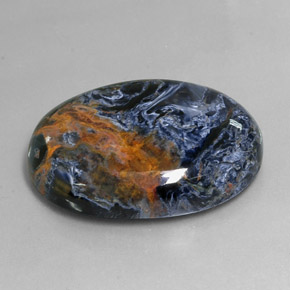 Pietersite naturale multicolore da 37,83 ct, taglio ovale, opaco