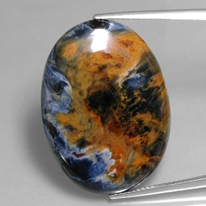 Pietersite naturale multicolore da 26,63 ct, taglio ovale, opaco