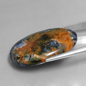 Pietersite naturale multicolore da 26,63 ct, taglio ovale, opaco