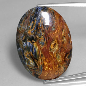 Pietersite Multicolore naturale da 22.91 ct, Taglio ovale, Opaco