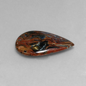 Pietersite naturale multicolore da 4,92 ct, taglio a pera, opaco