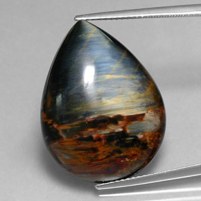 Pietersite Multicolore naturale da 20.63 ct, Forma a pera, Opaco