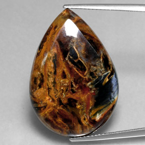 Pietersite Multicolore naturale da 21.25 ct, Forma a pera, Opaco