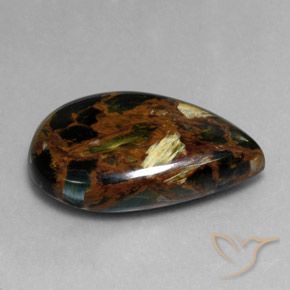 Pietersite Multicolore naturale da 28.16 ct, Forma a pera, Opaco