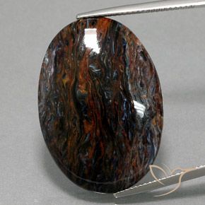 21.47ct Naturale Multicolore Pietersite, Ovale, Opaco