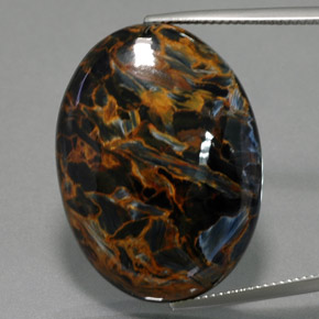 Pietersite naturale blu da 36,58 ct, taglio ovale, opaco
