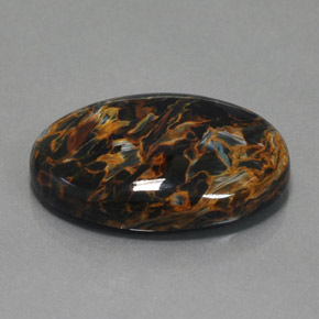 Pietersite naturale blu da 36,58 ct, taglio ovale, opaco