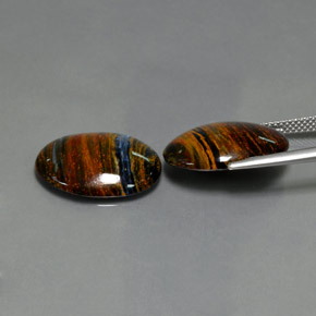 Gemme di Pietersite Blu grigio naturale da  ct, Taglio ovale, Opaco