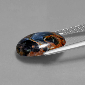 Pietersite naturale multicolore da 5,42 ct, taglio ovale, opaco
