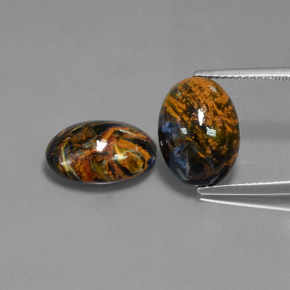 Gemme di Pietersite Multicolore naturale da  ct, Taglio ovale, Opaco