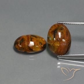 8.91ctw Naturale Multicolore Pietersite, Ovale, Opaco