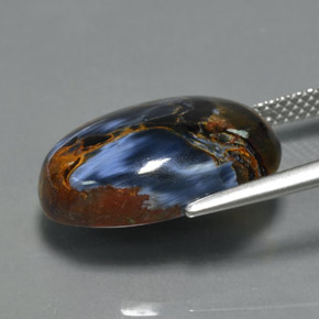 Pietersite naturale multicolore da 10,35 ct, taglio ovale, opaco