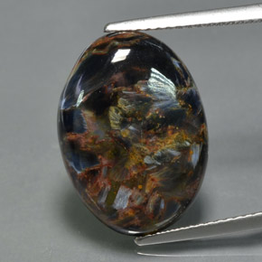 Pietersite naturale multicolore da 8,29 ct, taglio ovale, opaco