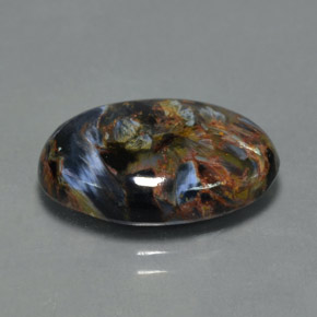 Pietersite naturale multicolore da 8,29 ct, taglio ovale, opaco