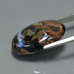 Pietersite naturale multicolore da 8,29 ct, taglio ovale, opaco