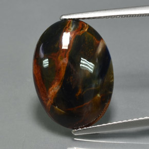 Pietersite naturale multicolore da 6,70 ct, taglio ovale, opaco