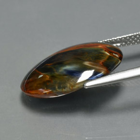Pietersite naturale multicolore da 6,70 ct, taglio ovale, opaco