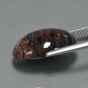 Pietersite Multicolore naturale da 8.77 ct, Taglio ovale, Opaco