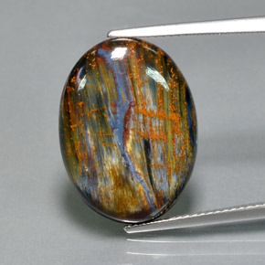 Pietersite Multicolore naturale da 10.47 ct, Taglio ovale, Opaco