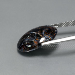 Pietersite naturale multicolore da 7,09 ct, taglio ovale, opaco