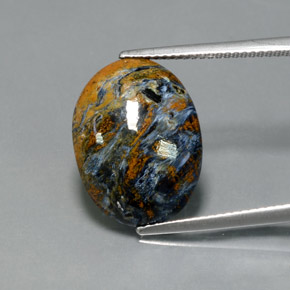 Pietersite naturale multicolore da 7,33 ct, taglio ovale, opaco