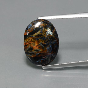 Pietersite naturale multicolore da 4,67 ct, taglio ovale, opaco