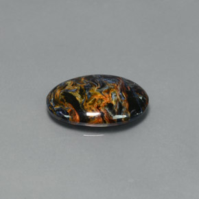 Pietersite naturale multicolore da 4,67 ct, taglio ovale, opaco