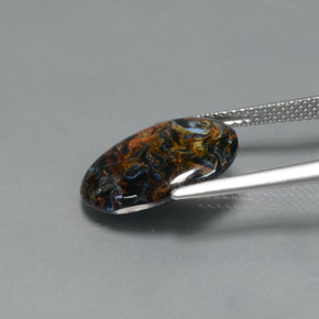 Pietersite naturale multicolore da 4,67 ct, taglio ovale, opaco