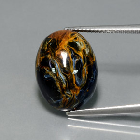 Pietersite naturale multicolore da 11,81 ct, taglio ovale, opaco