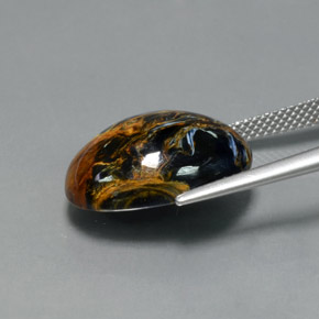 Pietersite naturale multicolore da 11,81 ct, taglio ovale, opaco