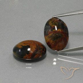 9.39ctw Naturale Multicolore Pietersite, Ovale, Opaco