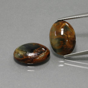 Pietersite naturale multicolore da  ct, taglio ovale, opaco