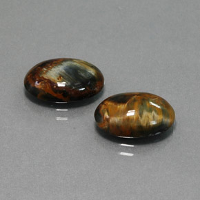 Pietersite naturale multicolore da  ct, taglio ovale, opaco