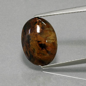 Pietersite naturale multicolore da 4,18 ct, taglio ovale, opaco