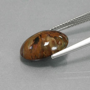 Pietersite naturale multicolore da 4,18 ct, taglio ovale, opaco