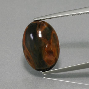 Pietersite naturale multicolore da 4,54 ct, taglio ovale, opaco