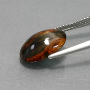 Pietersite naturale multicolore da 4,54 ct, taglio ovale, opaco
