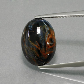 Pietersite naturale multicolore da 5,20 ct, taglio ovale, opaco