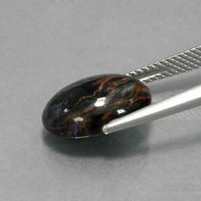 Pietersite naturale multicolore da 5,20 ct, taglio ovale, opaco