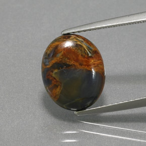 Pietersite naturale multicolore da 3,60 ct, taglio ovale, opaco