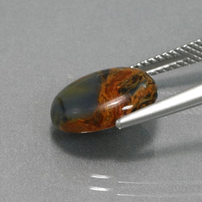 Pietersite naturale multicolore da 3,60 ct, taglio ovale, opaco