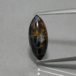 Pietersite naturale multicolore da 2,26 ct, marchesa, opaco