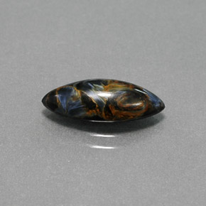 Pietersite naturale multicolore da 2,26 ct, marchesa, opaco