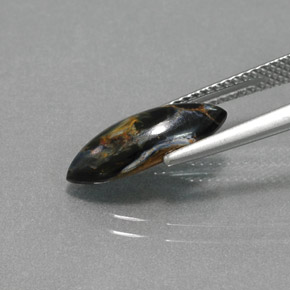 Pietersite naturale multicolore da 2,26 ct, marchesa, opaco