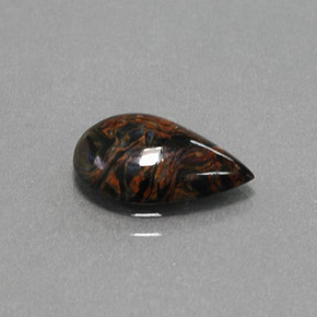 Pietersite naturale multicolore da 2,14 ct, taglio a pera, opaco