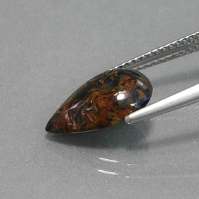 Pietersite naturale multicolore da 2,14 ct, taglio a pera, opaco