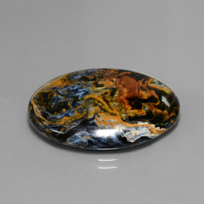 Pietersite naturale multicolore da 24,42 ct, taglio ovale, opaco
