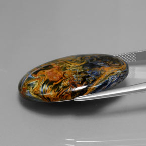 Pietersite naturale multicolore da 24,42 ct, taglio ovale, opaco