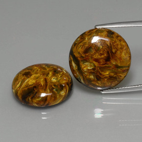 Pietersite naturale multicolore da  ct, taglio rotondo, opaco